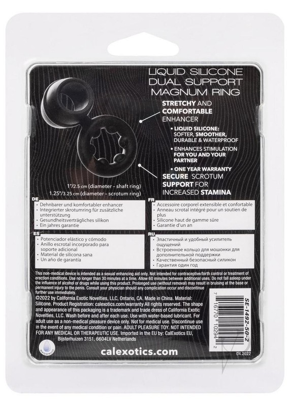 Alpha Liquid Silicone Dual Magnum Ring - Black gallery