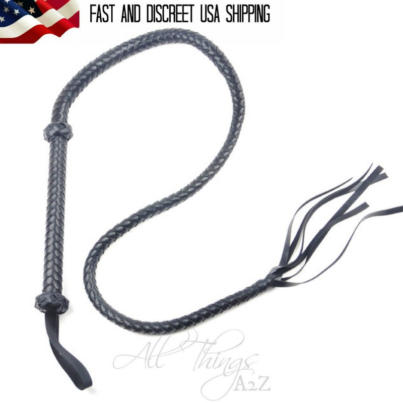 60 Inch Whip Black BDSM Bondage Paddle Spanking Bullwhip Flogger Restraints