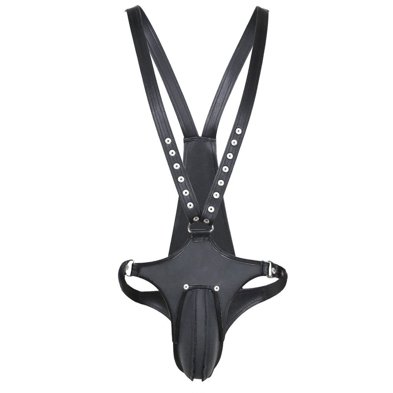 Sexy Men PVC Leather Harness Jockstrap Thongs Short Bodysuit Lingerie Clubwear gallery