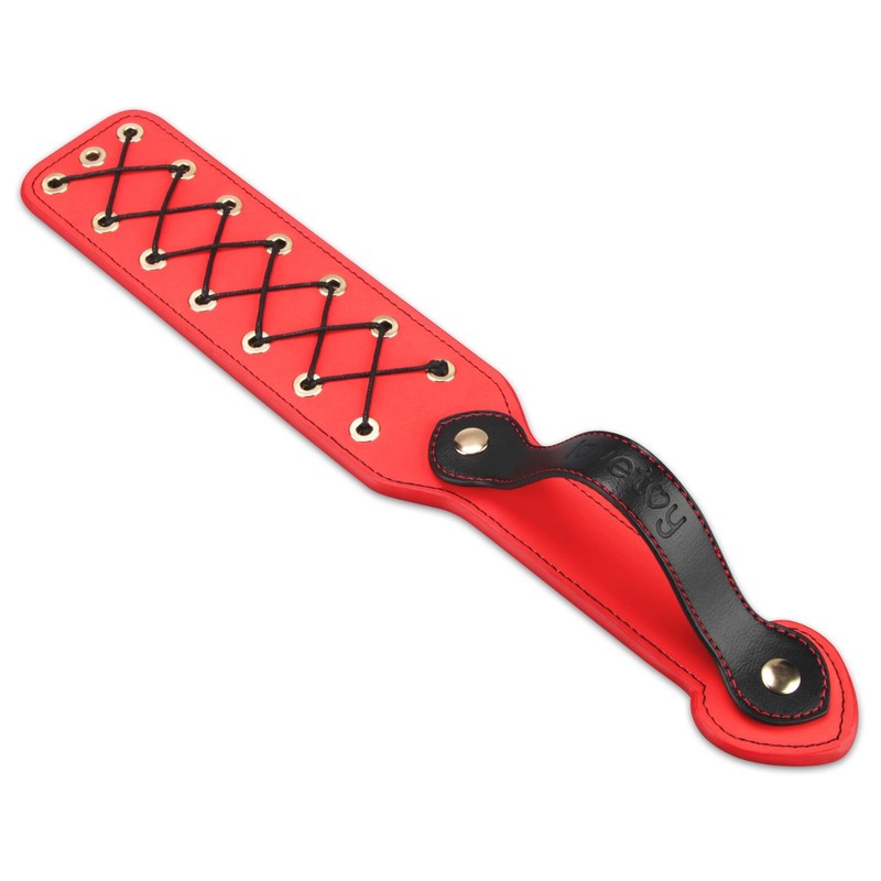 15 inch Reign PU Spanking Rope Paddle Red / Black Bondage Sex Toy for Women