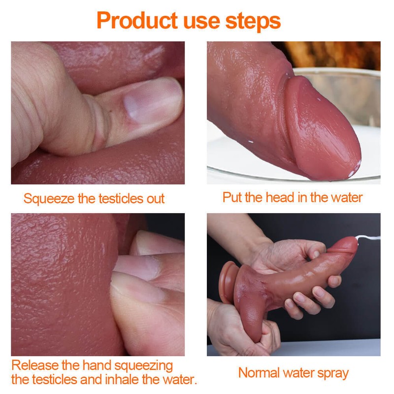 Squirting Ejaculating Lifelike Feeling Realistic Dildo 8 Inch Flesh Suction Cup gallery