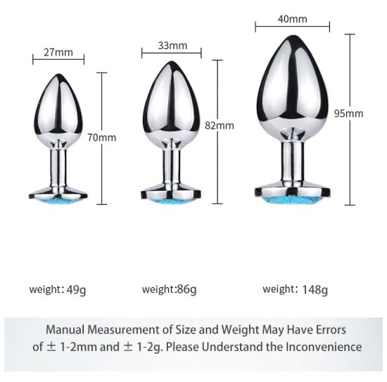 Butt Anal Plug Dildo Stainless Steel ROUND Butt Plug SAME DAY SHIPPING gallery