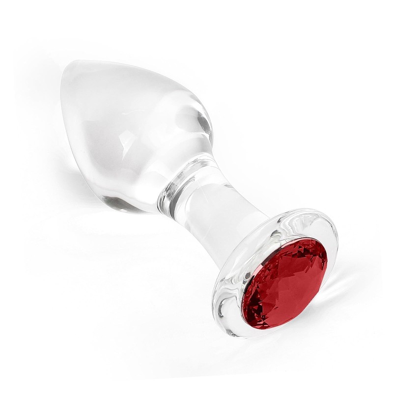 Crystal Glass Anal Plug with Luxury Jewelry Butt Plug Fetish Anus Stimulation...