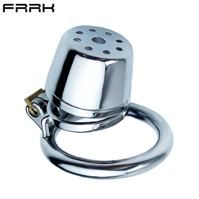 FRRK Stainless Steel Chastity Cage Device Male Cock Cage Sissy Chastity Cage SM gallery