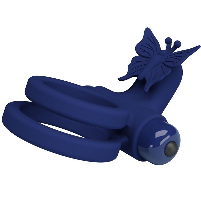 Pretty Love Jamele - Blue Butterfly Vibrating Phallic Double Ring gallery