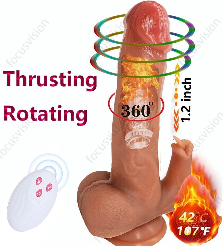 Big Thrusting Dildo Rotation Vibrator G-Spot Heating Suction Cup Sex Toys Women
