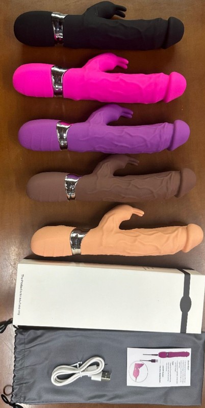 Simulated male double AV vibration rod for female use - adult sex product gallery