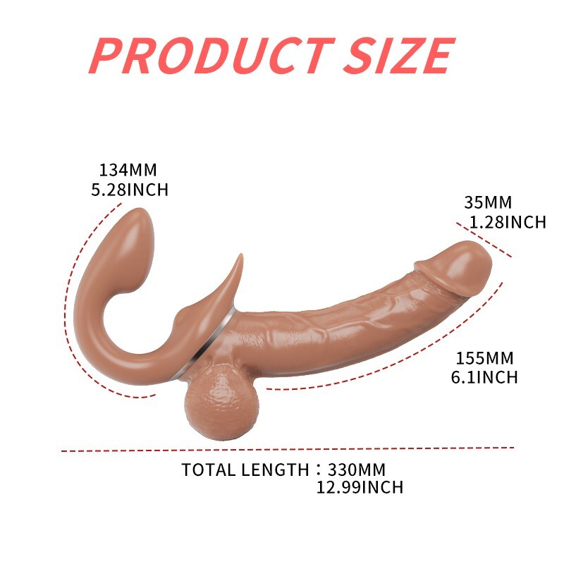 Strap-on Thrusting Realistic Double Dildo Vibrator Sex Toy for Women Lesbain gallery