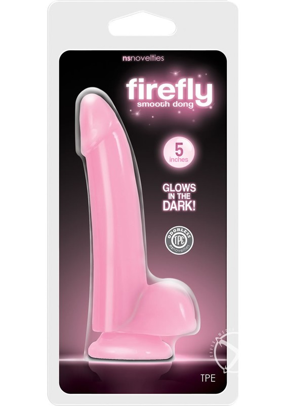 Firefly Smooth Dong Dildo Glow In The Dark 5in – Pink
