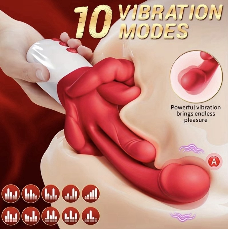 Female Dildo Adult G-Point Vibrator Licking Sucking Clit Oral Sex Toy Stimulator