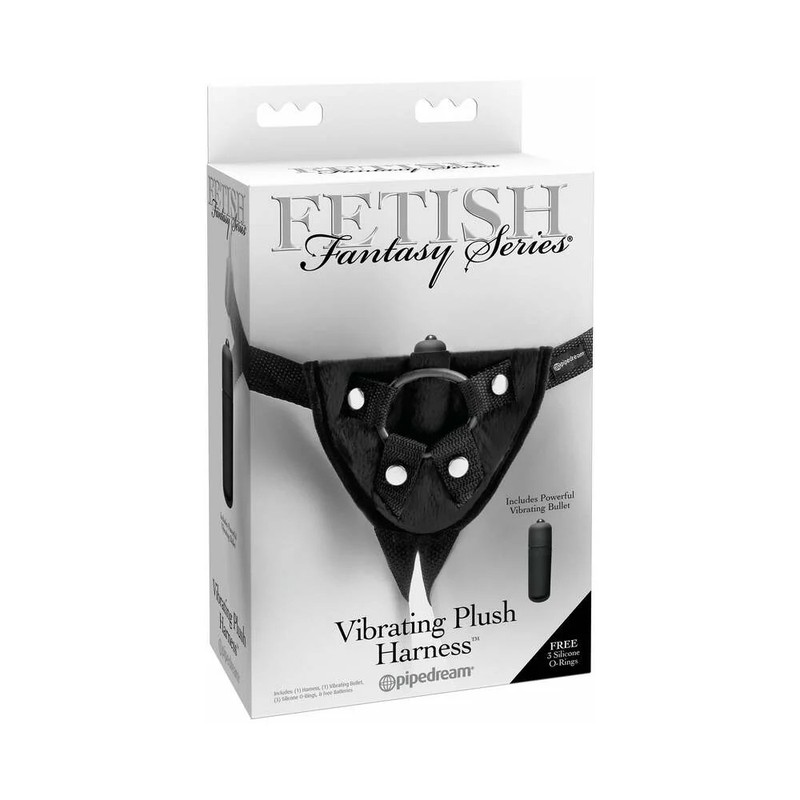 Pipedream FF Vibrating Plush Harness Black