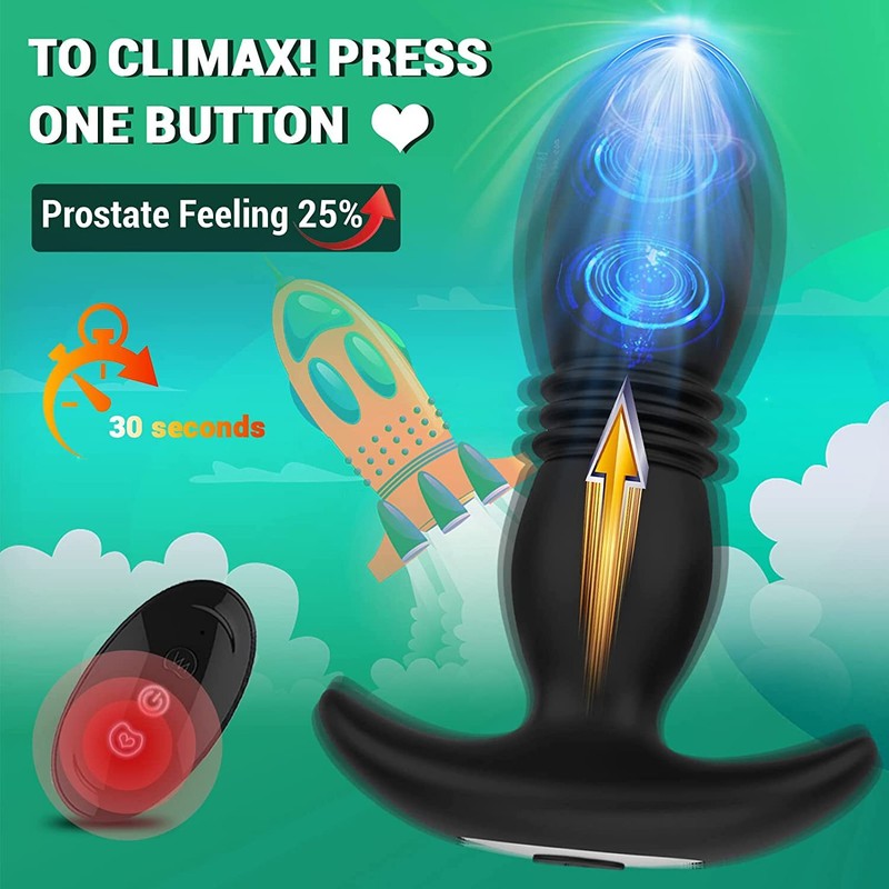 Vibrating Anal Butt Plug Beads Suction Cup Waterproof Massager Sex Toy Men Women gallery