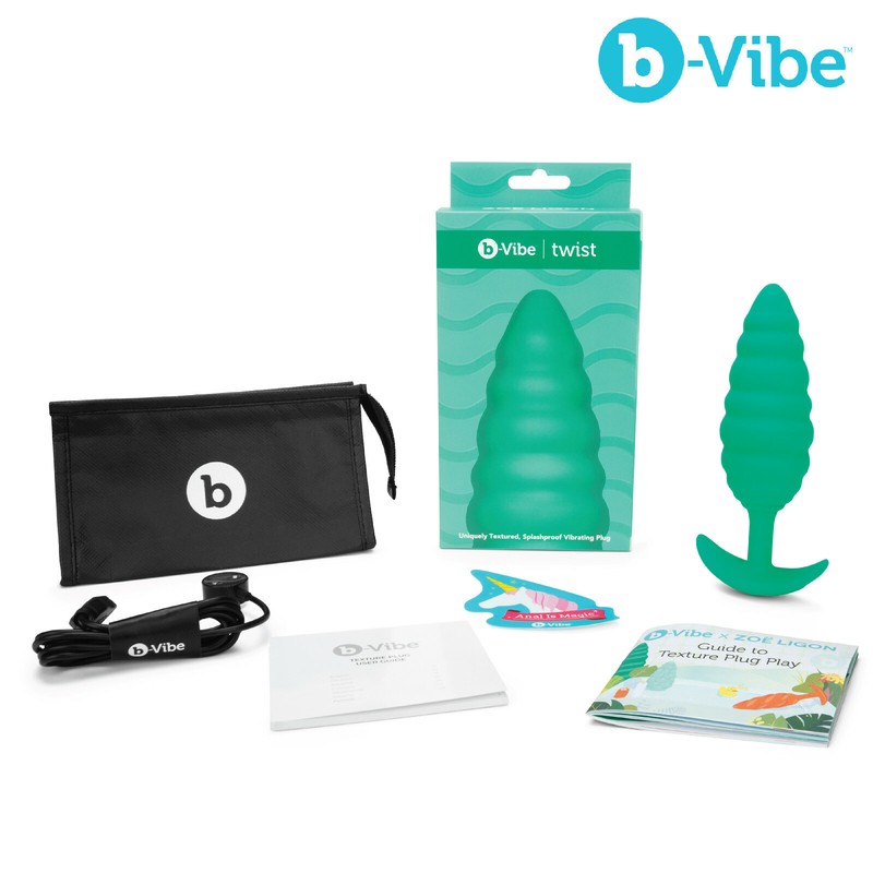 B-Vibe Comfortable Anal Texture Plug Grooves Butt Vibrator Vibrating Anal Cap