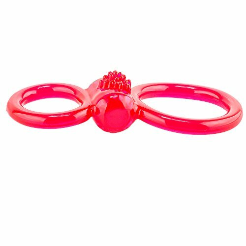 Ofinity Plus Super Stretchy Vibrating Double Silicone Cockring Waterproof Red gallery