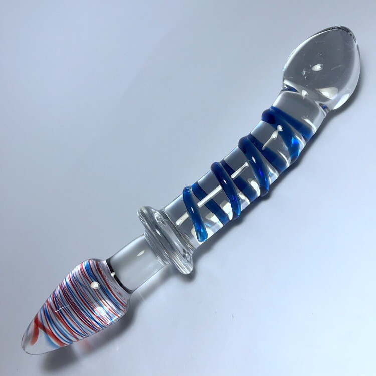 Candy Glass Dildo G-Spot Anal Butt Plug Massager Wand Masturbator Women Sex Toy gallery