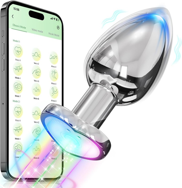 Vibrating Anal Plug Sex Toys – Light Up Butt Vibrator with 9 Vibrating Mode, Tra