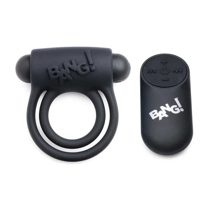 Bang Silicone Vibrating Cock Ring, 28 Speeds W/Remote Control – Choose Color