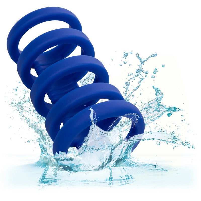 Admiral Xtreme Silicone Cock Cage Stretchy Male Enhancer Increase Stamina Blue