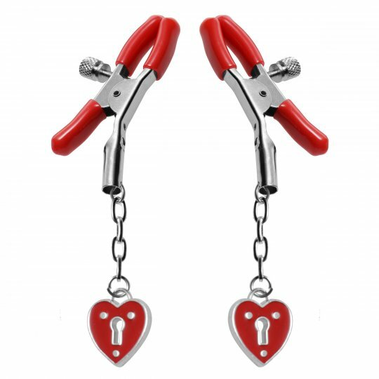 Captive Heart Padlock Nipple Clamps Nipples Clamp Set Bondage BDSM S&M Master NR