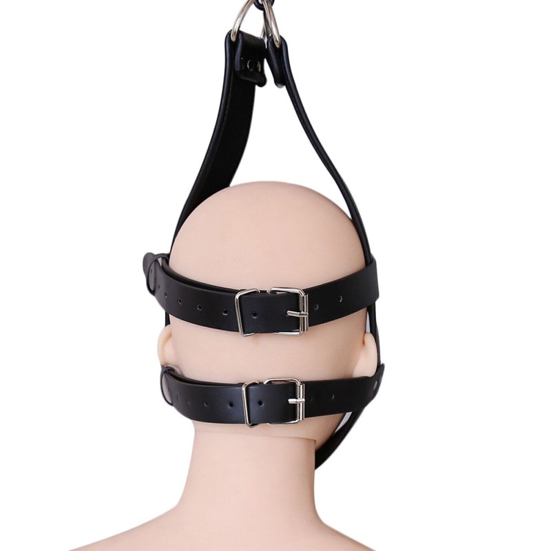 Pu Leather Suspension Swing Head Harness Hood Bondage BDSM Belt Straps gallery