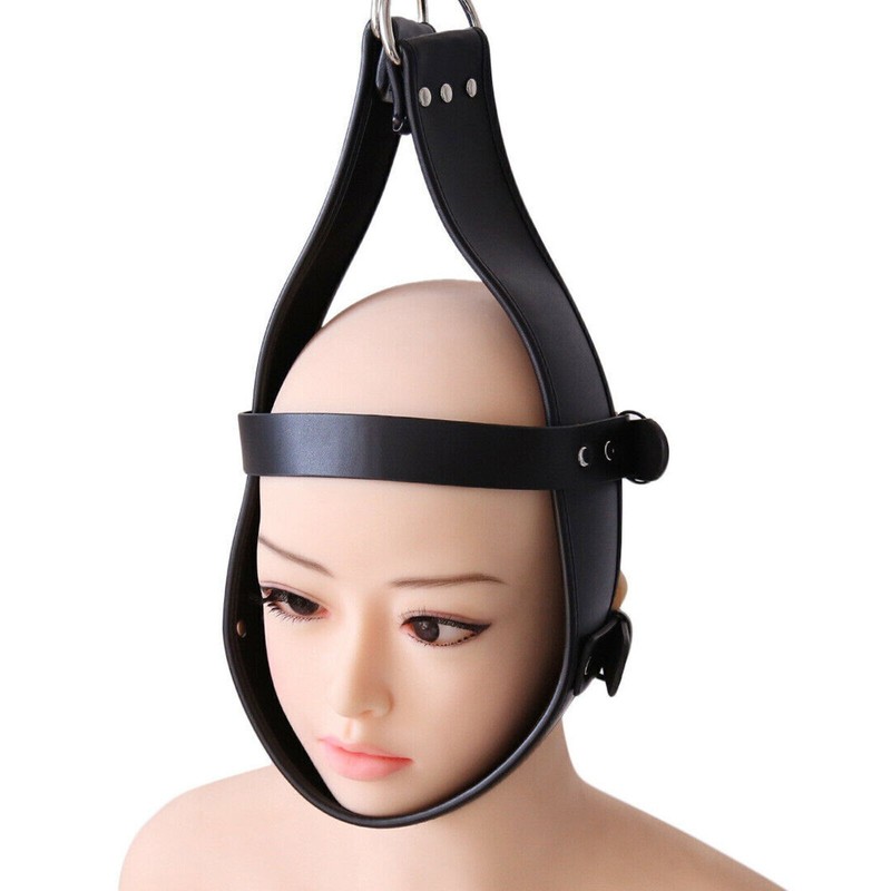 Pu Leather Suspension Swing Head Harness Hood Bondage BDSM Belt Straps gallery