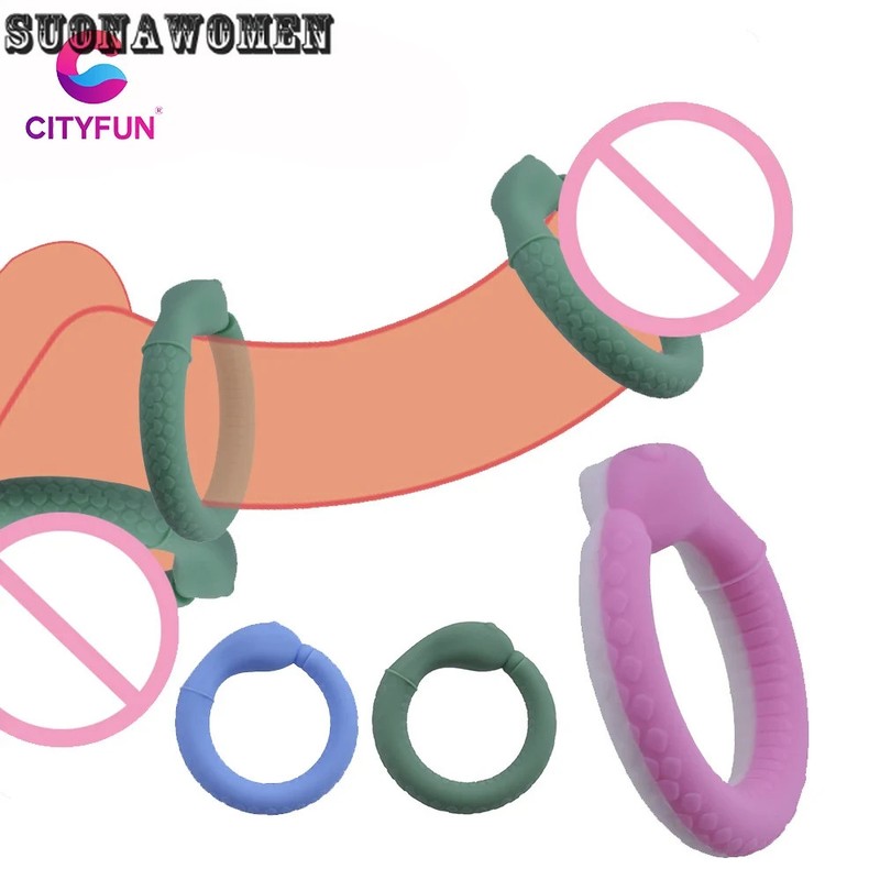 Reusable Penis Ring Silicone Cock Rings Bondage Dick Erection Lock Erotic Toys gallery
