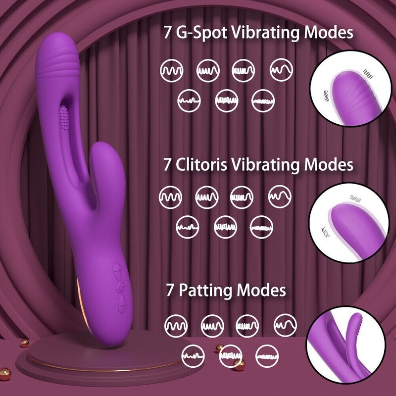 Rechargeable Patting Rabbit Vibrator Dildo G-spot Massager Sex Toy For Women gallery