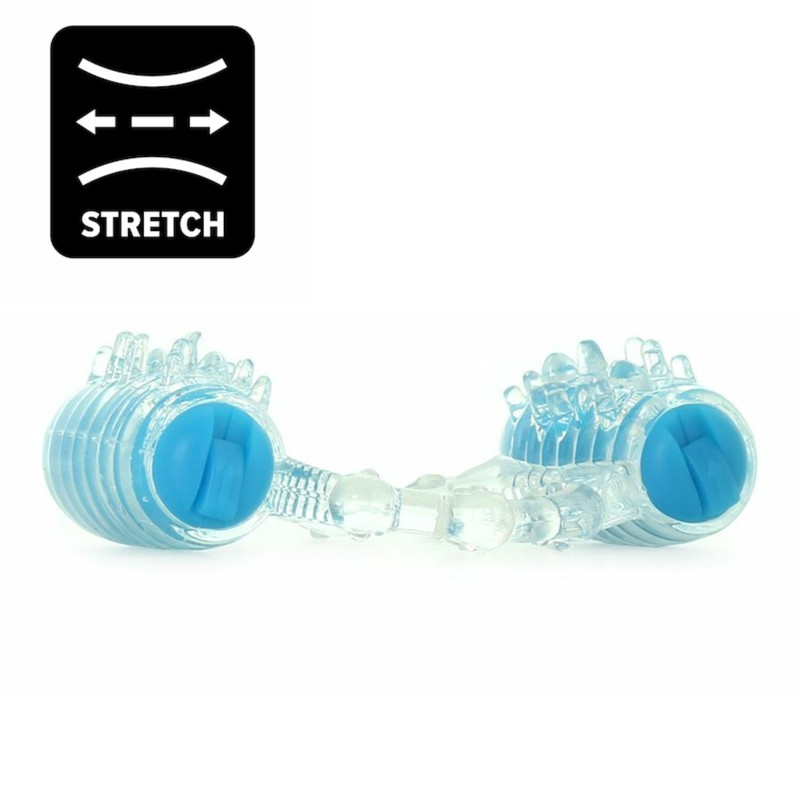 Dual Male Vibrating Penis Cock Ring Clitoral Stimulating Nubs Textured Vibrator gallery