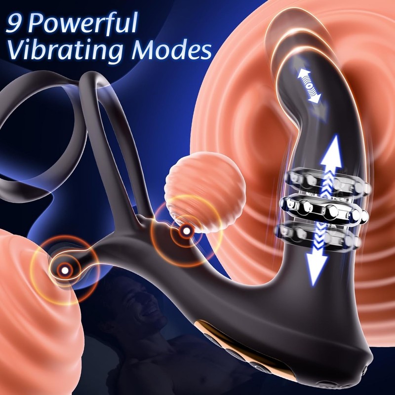 Male Prostate Massager Vibrator Thrusting Anal Butt Plug Dildo Sex Toys for Men