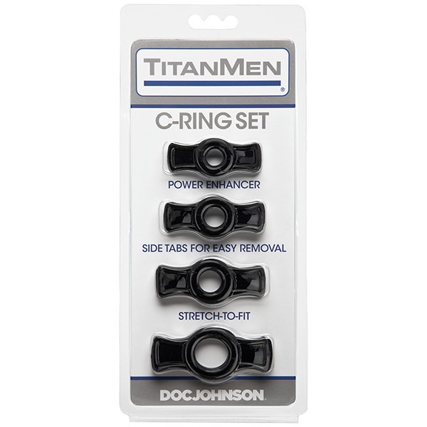 TitanMen Tools Stretch To Fit C-Ring Power Enhancer Cock Ring Set - Choose Color