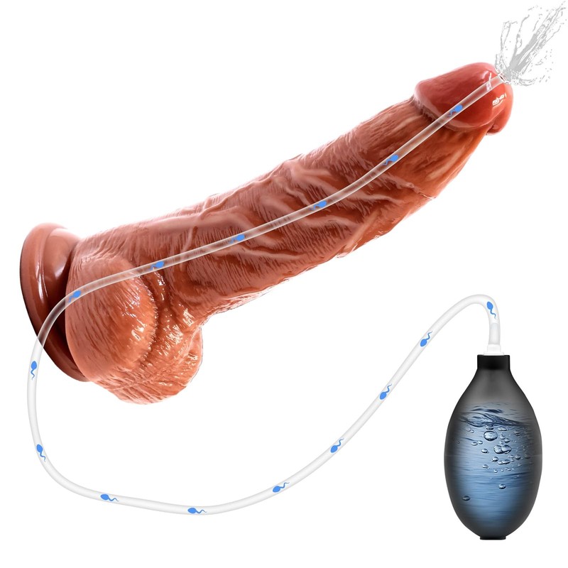 Squirting Dildo Ejaculating Toy, 9.06Inch Realistic Dildos Real Skin Soft Dil...