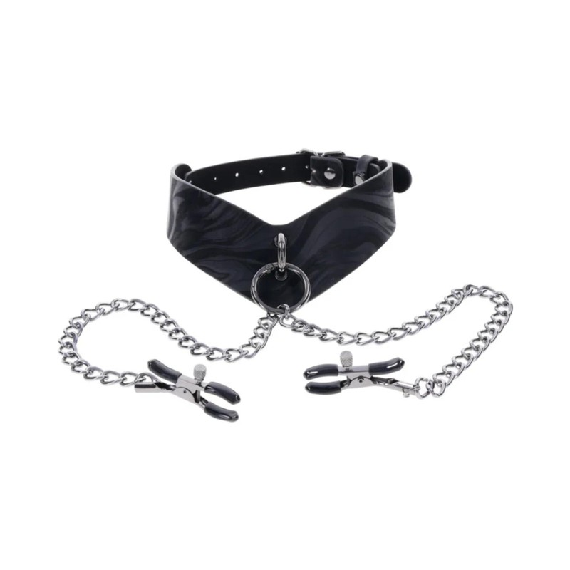 Sportsheets Velvet Noir Collar & Removable Clamps gallery