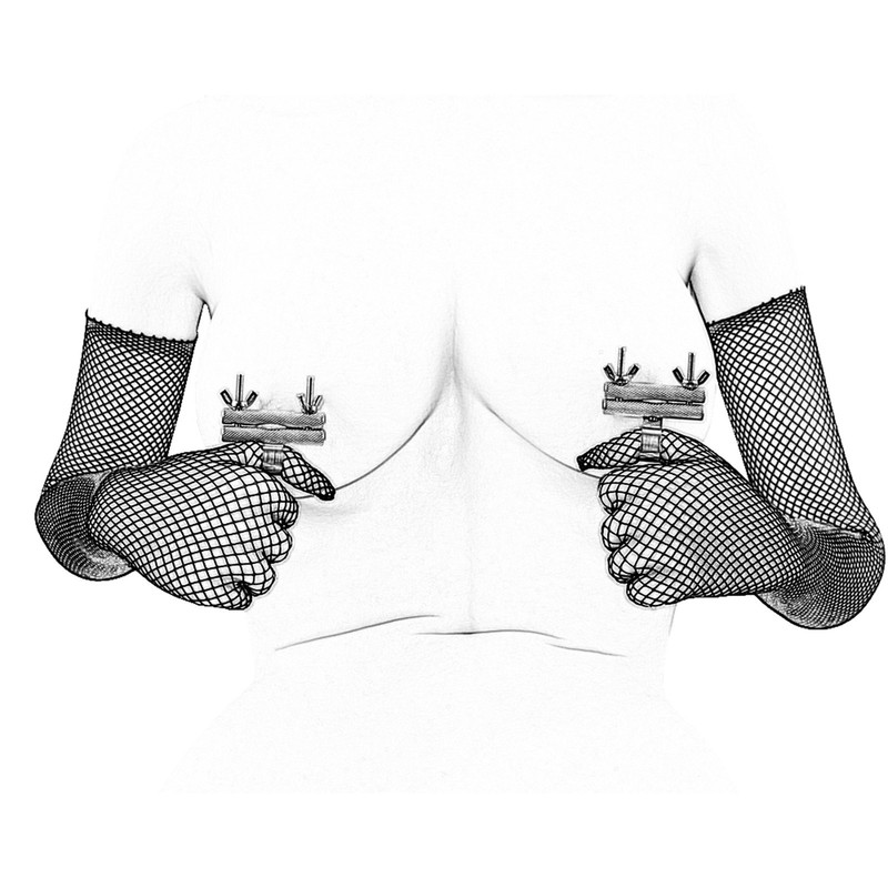 Adjustable Nipple Clamps Clips Torture Breast Bondage Toy With Glove For Couple
