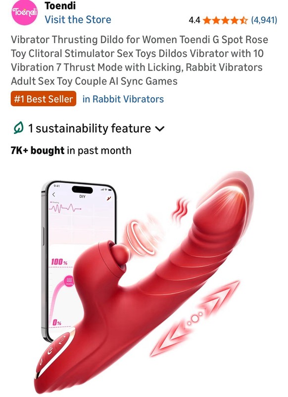 Vibrator Thrusting Dildo for Women Toendi G Spot Rose Toy 7 Thrust Mode