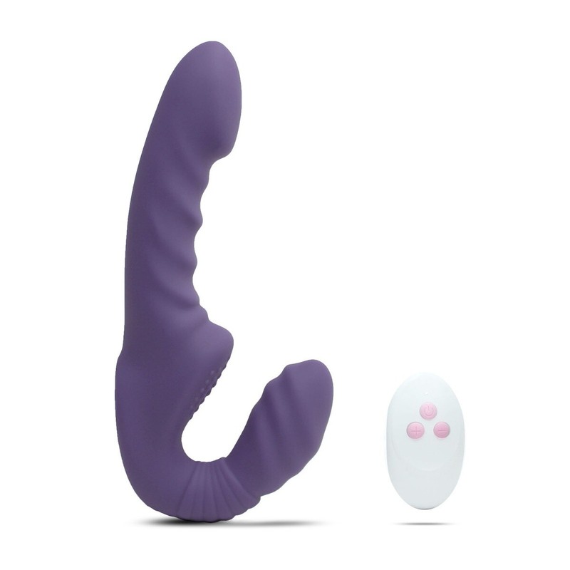 Wireless Remote Control Vibrating Strapless Strap On Dildo Dong Lesbian Sex-toys