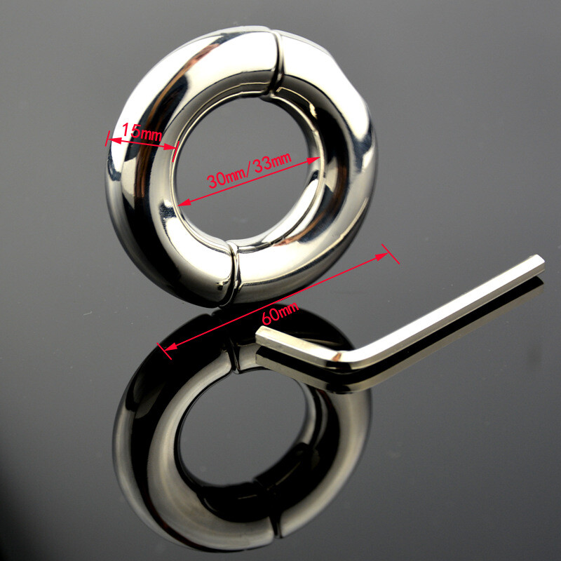 Metal Cock Penis & Ball Strecher Ring Male Delaying Ejaculation Exercise Tools gallery