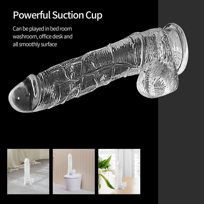 7.3/8.5" TPE Realistic Dildo Dong Suction Cup Cock Anal Vagina Sex Toys Women US gallery