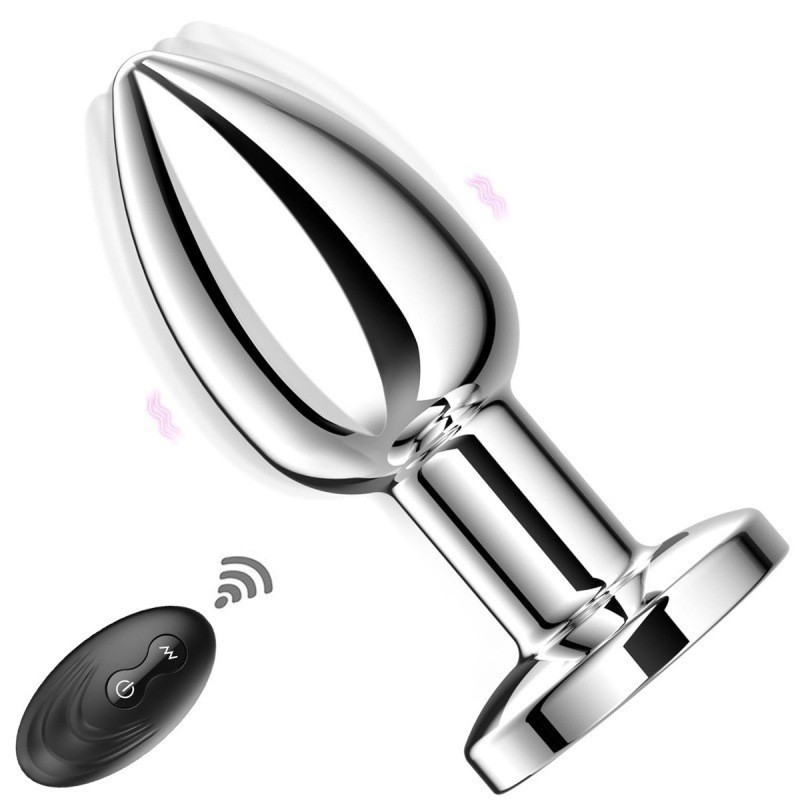 Metal Anal But Plug Vibrating Buttplug G-spot Massager Sex Toys for Men Women