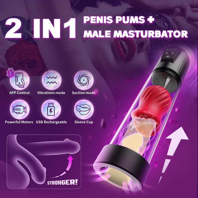 Automatic Vacuum Suck Vibrate Penis Pump Enhancer Male Penis Enlarger Growth USA gallery
