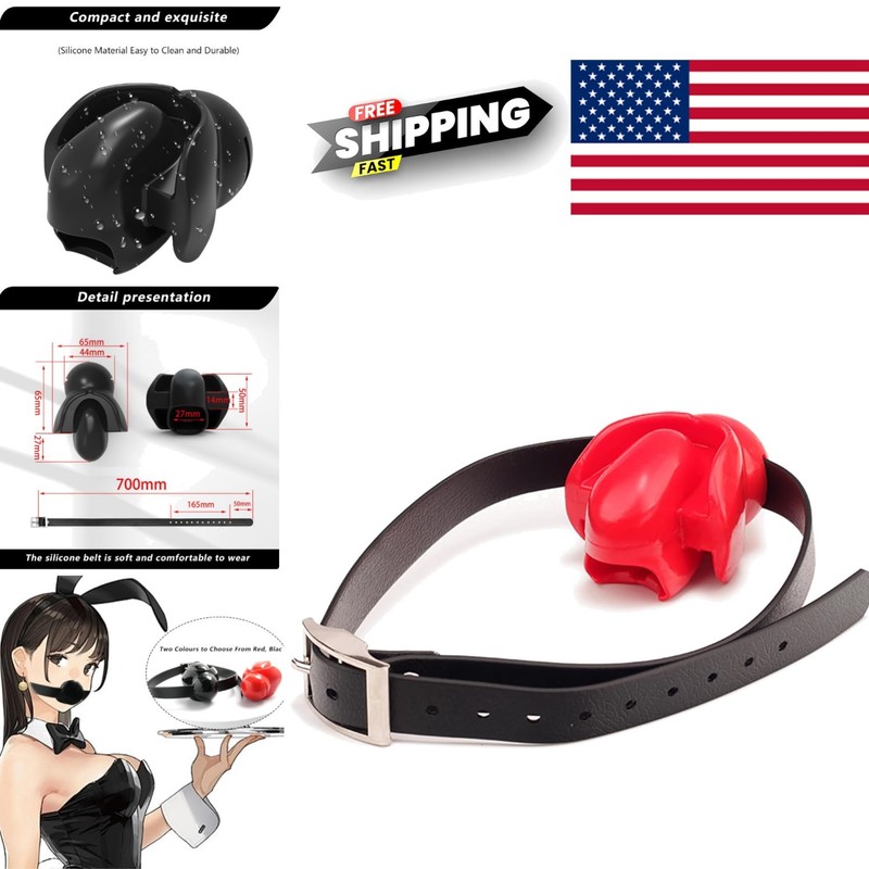 Adult Fetish Gag Ball Adjustable Silicone Device for Restraints and Bondage