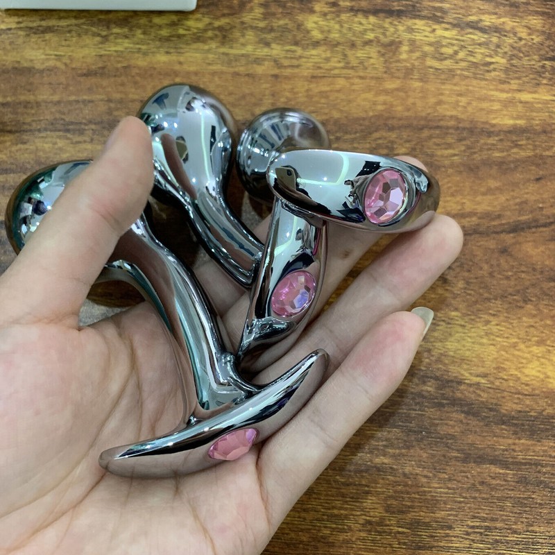 3 Sizes Metal Anal Beads Butt Plug Bullet Massager Dildo Anus Insert Sex Toy SM