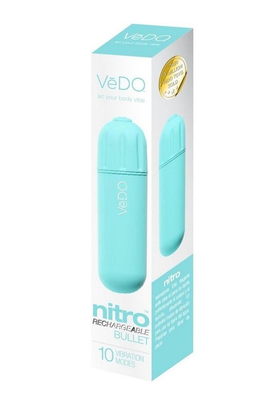 VeDo Nitro Rechargeable Silicone Bullet Vibrator 3.25in – Turquoise