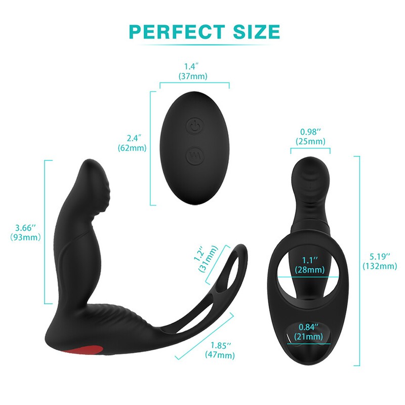 Remote Control Waterproof Male-Prostate-Vibrating Massager-Health Ring-Recharge gallery
