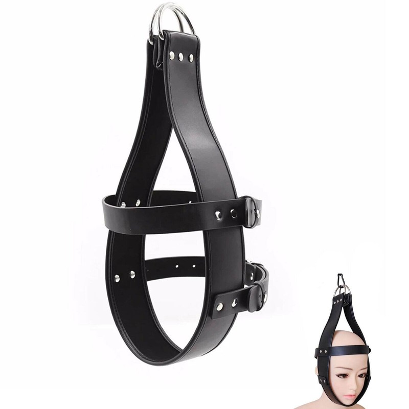 Pu Leather Suspension Swing Head Harness Hood Bondage BDSM Belt Straps gallery