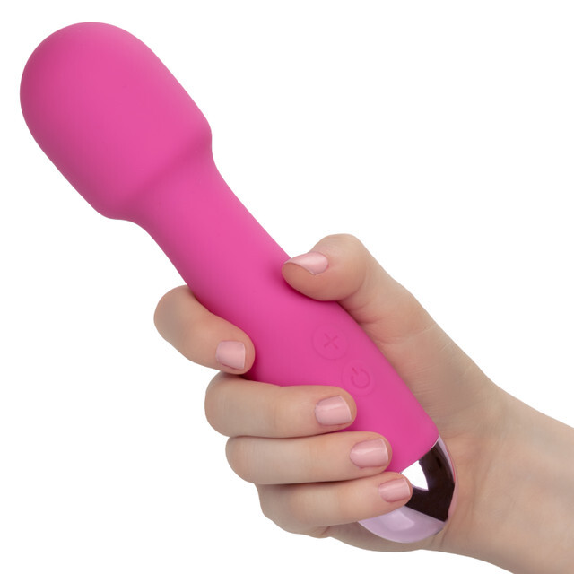 Mini Miracle Silicone Rechargeable Wand Massager Multi Function Vibrations Pink