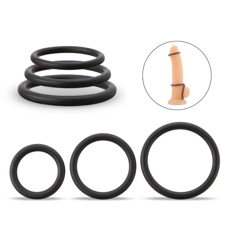 Silicone Penis Cock Ring Set Male Performance Enhancer Prolong Delay Sex Toy