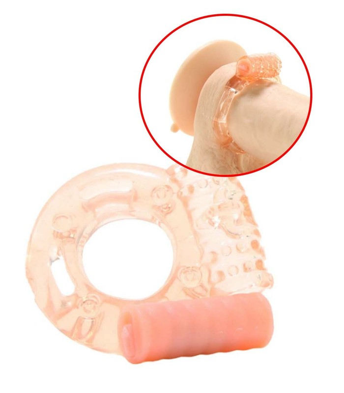 Men&rsquo;s Rubber Delay Stay Hard Penis Double-Ring Vibrating Silicone Sex Cock Ring