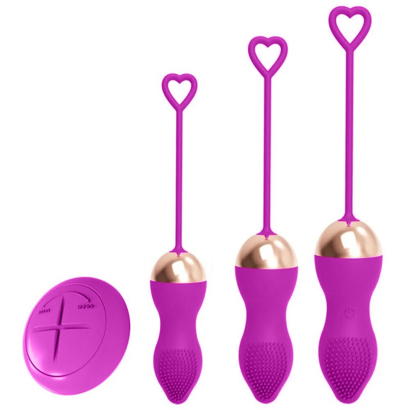 Remote Silicone Vibrating Heavy Double Kegel Balls Set Pelvic Floor Exerciser