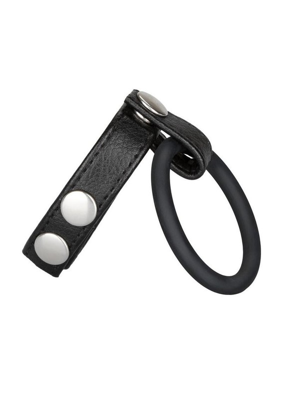 Leather Ball Spreader Cock Ring - Medium - Black gallery