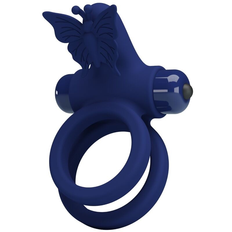 Pretty Love Jamele – Blue Butterfly Vibrating Phallic Double Ring
